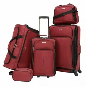 TAG Ridgefield 5 Pc. Softside Luggage Set Red- Brand New With Defects